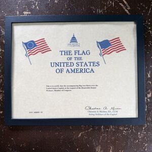 U.S. Capitol Flag Certificate – Flown Over Capitol Rep. Daniel Webster FL Framed